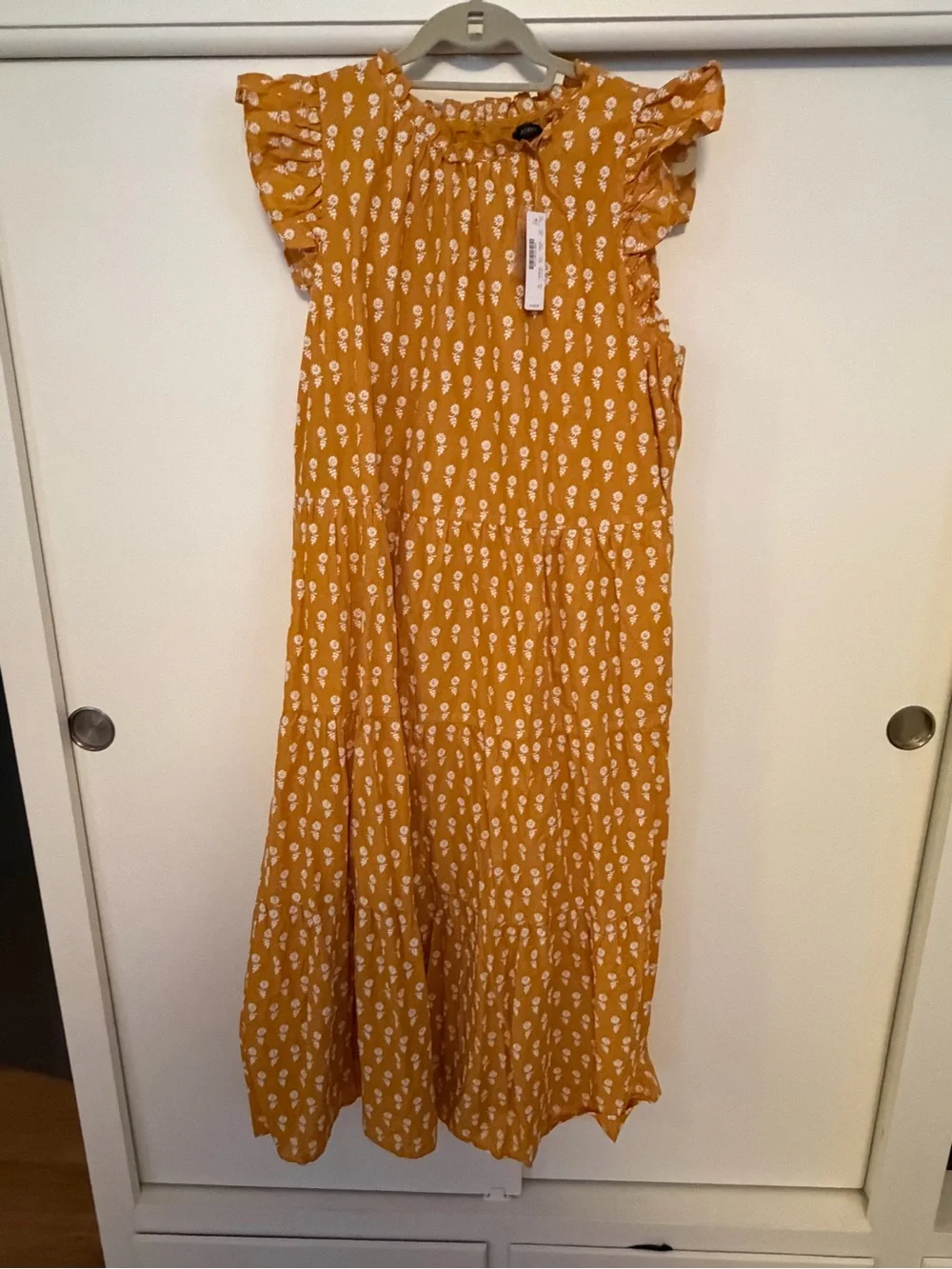 NWT JCrew Tiered cotton voile dress in floating sunflowers - XL